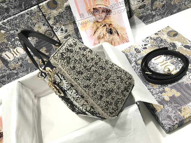 Dior女包 迪奧Lady Dior五格刺繡太陽珠子手袋 Dior手提肩背斜挎包  dfk1790